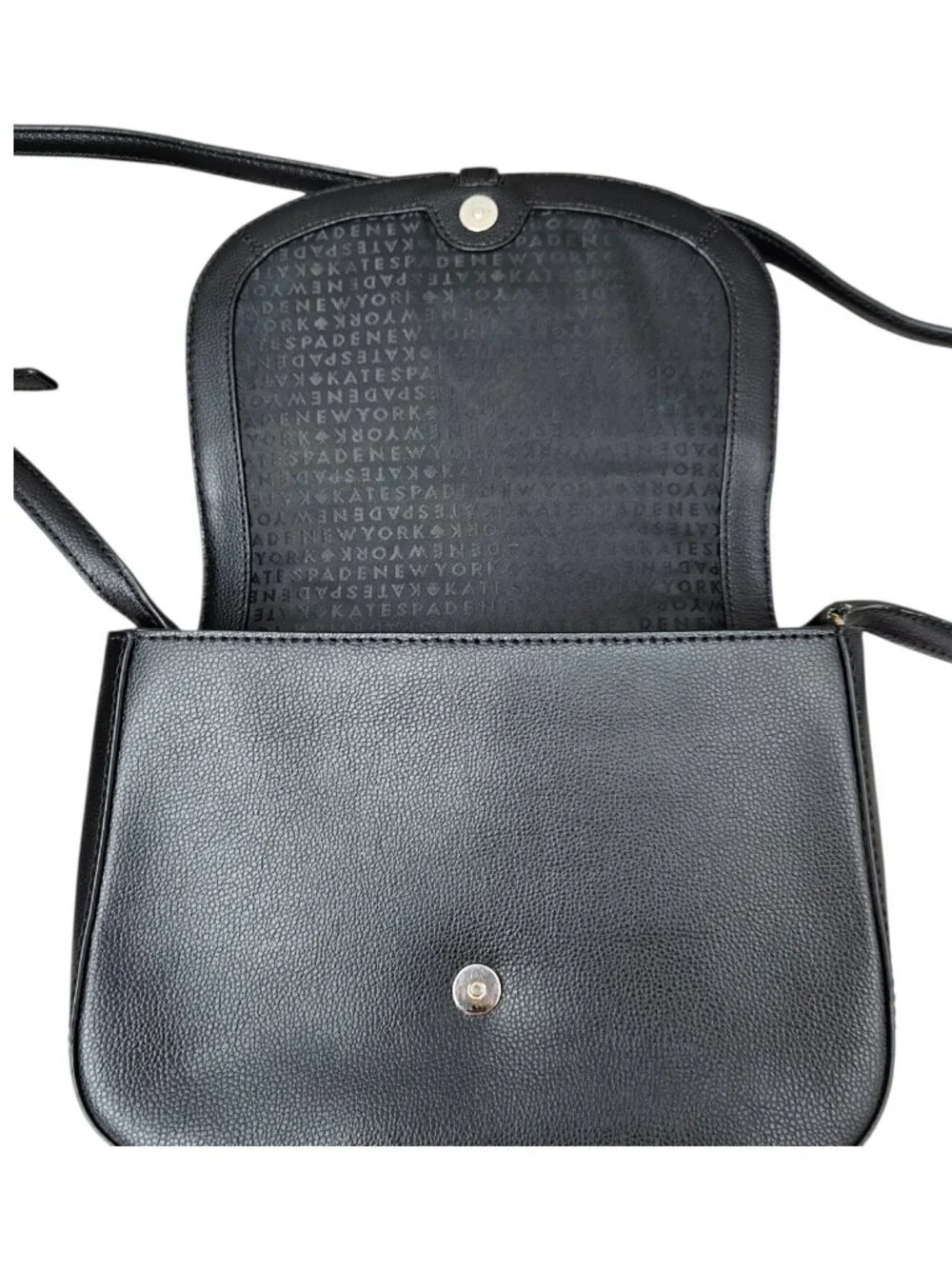 Kate Spade Kailey Patterson Drive Leather Black Saddle Shoulder Bag COA